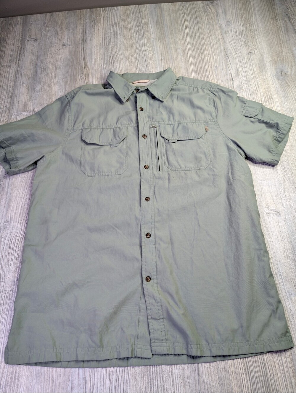 Field & Stream Shirt Men’s Smart Cool Short Sleeve Fishing Army Green Size M
